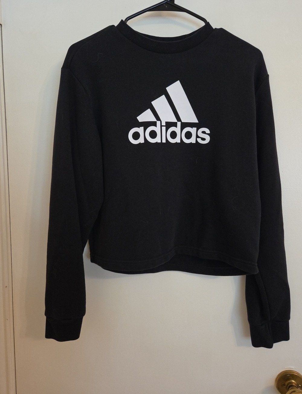 adidas Black Crewneck Sweatshirt with White Logo